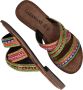 Lazamani Marlin Leren Dames Slippers Lilac Multi - Thumbnail 5