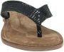 Lazamani 75.481 leren teenslippers met slangenprint zwart - Thumbnail 32