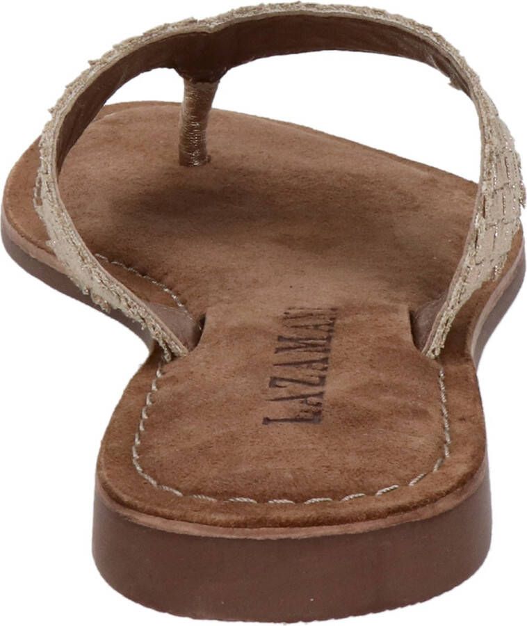 Lazamani ladies toe slippers shiny weav Goud Suede Teenslippers Dames - Foto 9