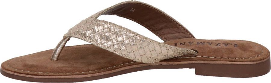 Lazamani ladies toe slippers shiny weav Goud Suede Teenslippers Dames - Foto 11
