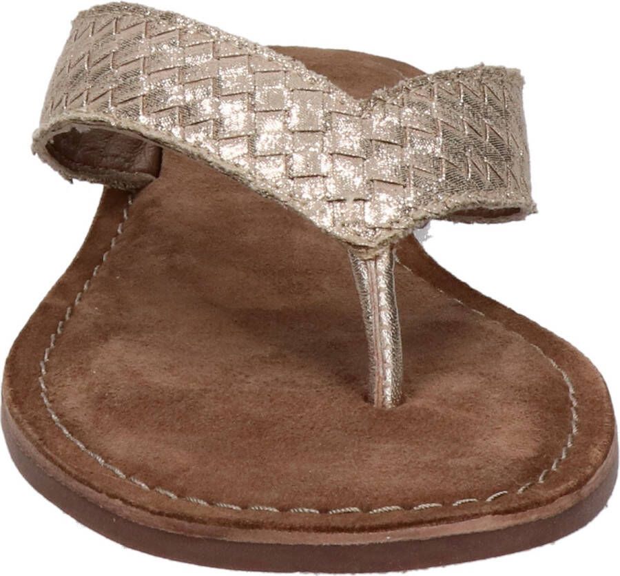 Lazamani ladies toe slippers shiny weav Goud Suede Teenslippers Dames - Foto 12