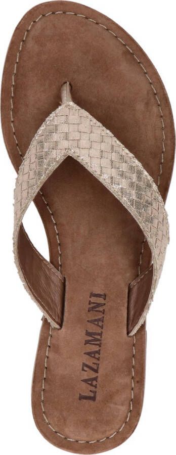 Lazamani ladies toe slippers shiny weav Goud Suede Teenslippers Dames - Foto 14
