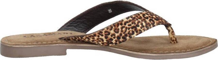 Lazamani Dames slippers Teenslippers cognac