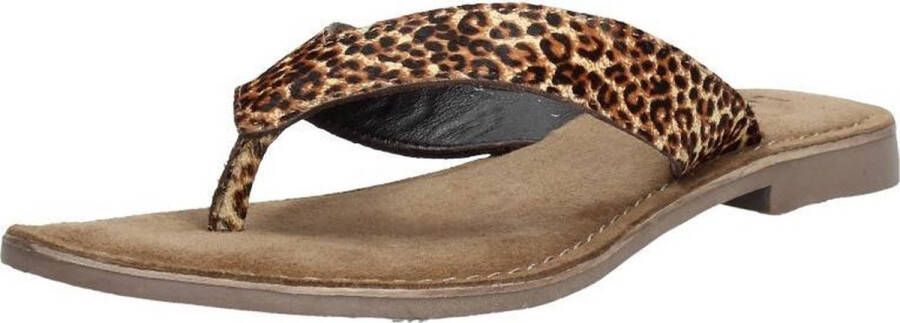 Lazamani Dames slippers Teenslippers cognac