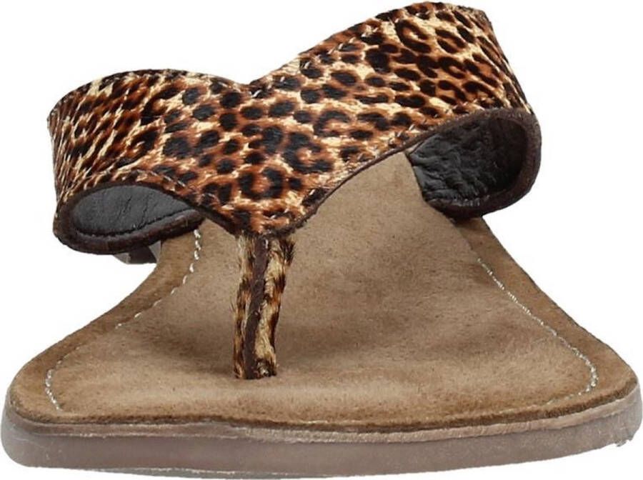 Lazamani Dames slippers Teenslippers cognac