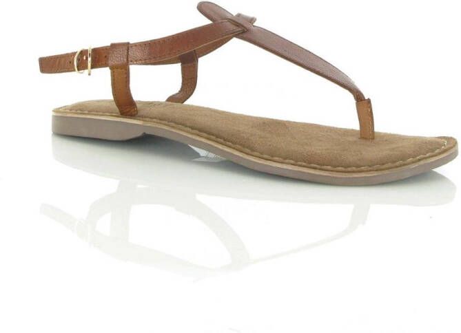 Lazamani Iris Leren Dames Sandalen Tan