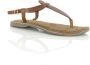Lazamani Leren Sandalen met Gouden Gesp Brown Dames - Thumbnail 13