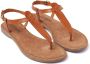 Lazamani Leren Sandalen met Gouden Gesp Brown Dames - Thumbnail 14