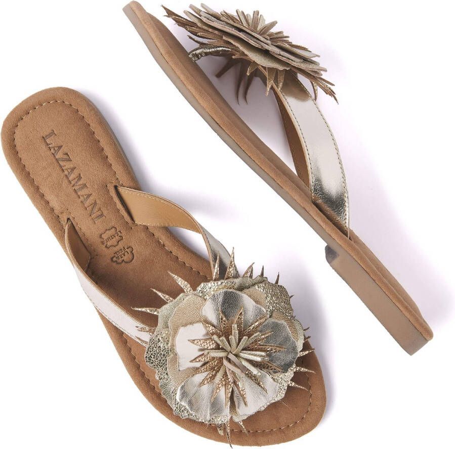 Lazamani Lily Leren Dames Slippers Gold