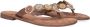 Lazamani Leren versierde teenslipper Beige Leer Teenslippers Dames - Thumbnail 12
