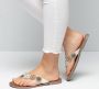 Lazamani Luna Leren Dames Slippers Off-White - Thumbnail 67