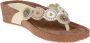 Lazamani Luna Leren Dames Slippers Off-White - Thumbnail 72