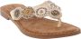 Lazamani Luna Leren Dames Slippers Off-White - Thumbnail 74