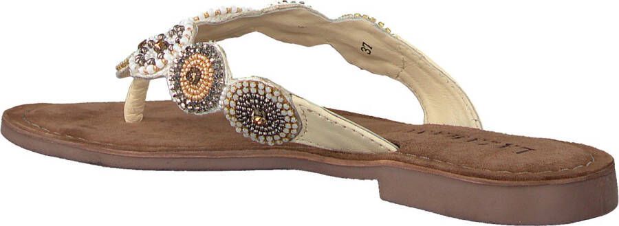 Lazamani Luna Leren Dames Slippers Off-White