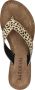 Lazamani 75.481 leren teenslippers met dierenprint ecru zwart - Thumbnail 14