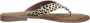 Lazamani 75.481 leren teenslippers met dierenprint ecru zwart - Thumbnail 11