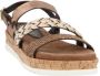 Lazamani Ladies sandals cork Bruin Leer Platte sandalen Dames - Thumbnail 11