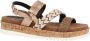 Lazamani Ladies sandals cork Bruin Leer Platte sandalen Dames - Thumbnail 12