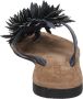 Lazamani Dames Slippers 33.506 Black Flower Zwart Leer LA33506black - Thumbnail 11