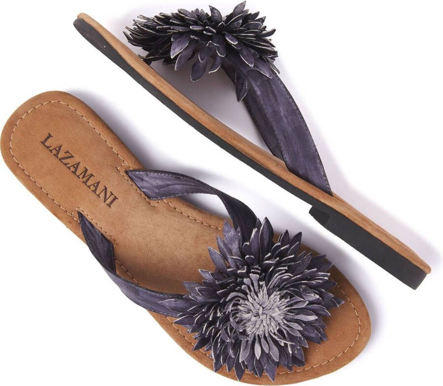 Lazamani Slippers blauw Leer Dames