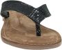 Lazamani 75.481 leren teenslippers met slangenprint zwart - Thumbnail 78