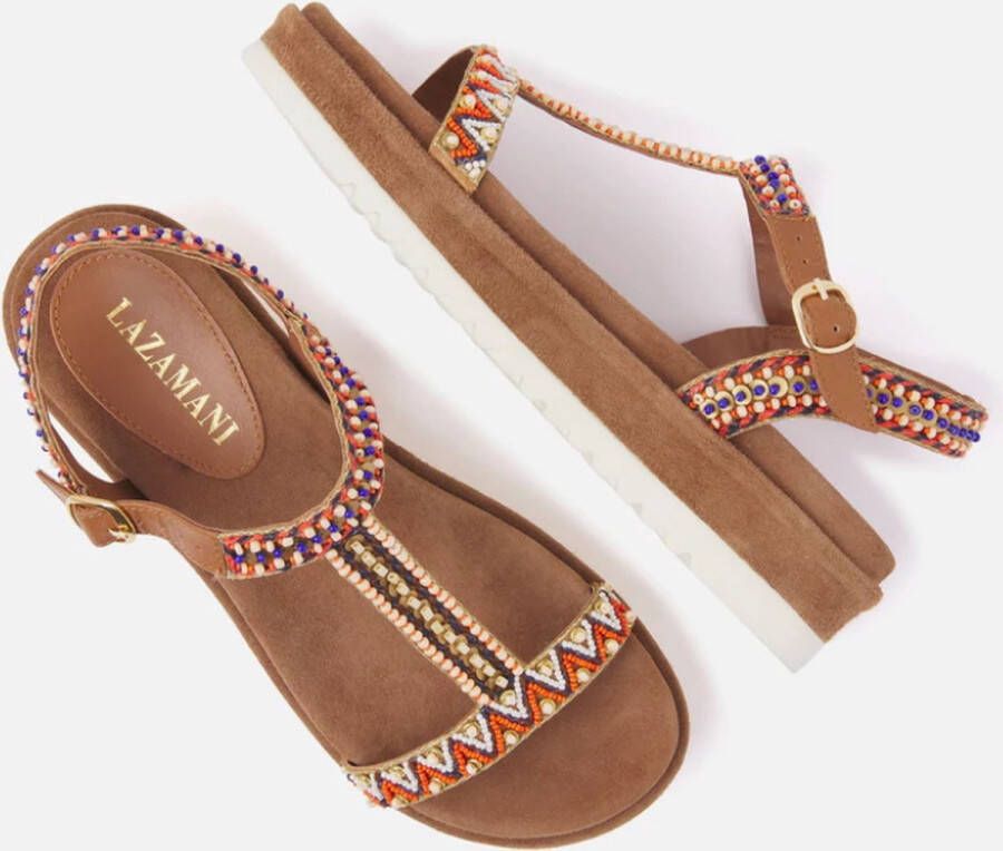 Lazamani Winny sandaal beads tan