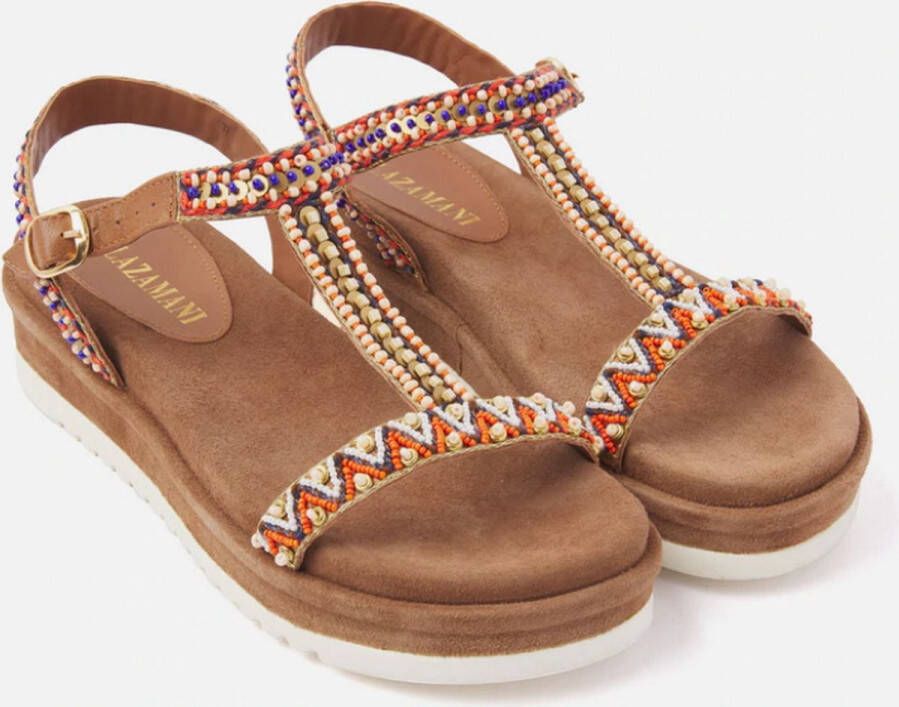 Lazamani Winny sandaal beads tan