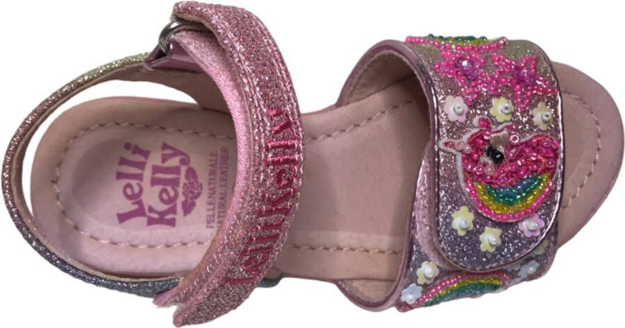 Lelli Kelly LK7402 Unicorn Velcro eenhoorn kraaltjes sandalen multi glitter