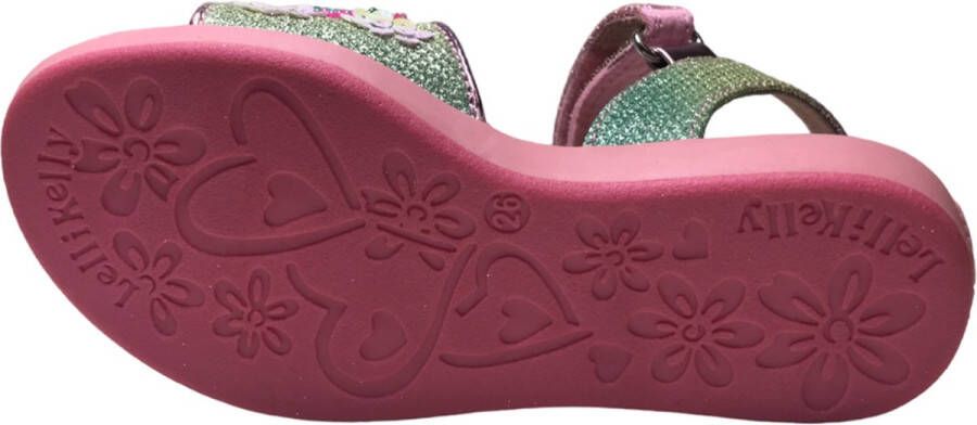 Lelli Kelly LK7402 Unicorn Velcro eenhoorn kraaltjes sandalen multi glitter