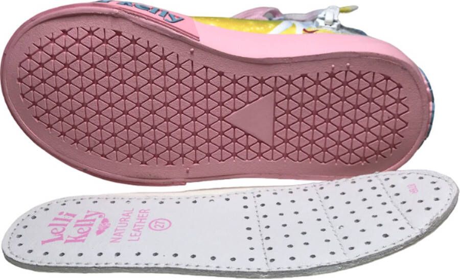 Lelli Kelly Veter rits hoge canvas sneakers unicorn LK9099 Roze