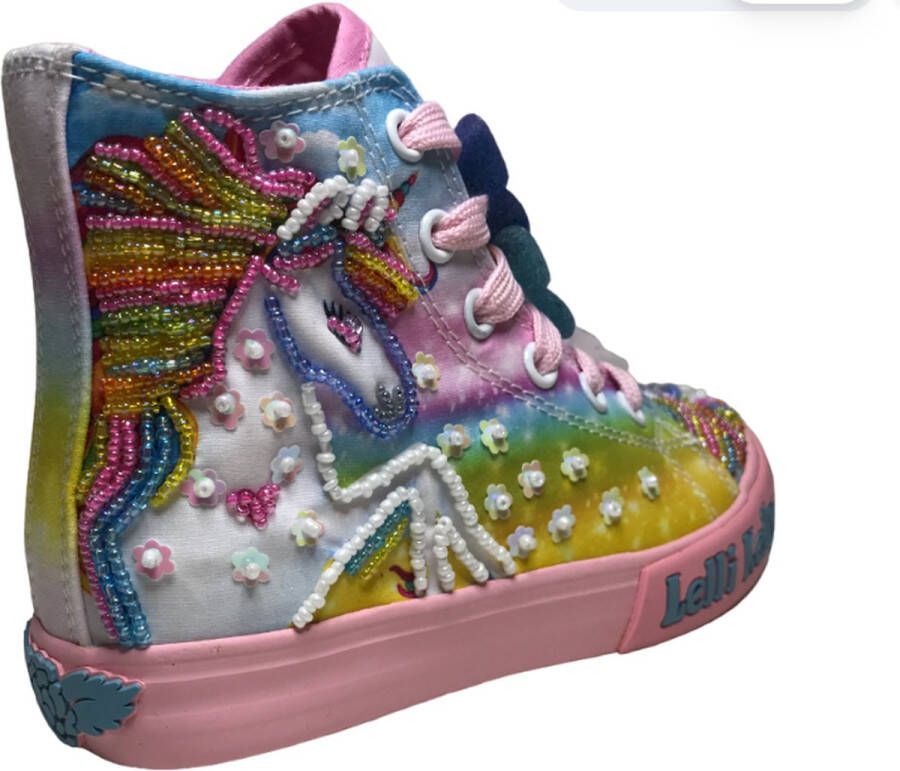 Lelli Kelly Veter rits hoge canvas sneakers unicorn LK9099 Roze