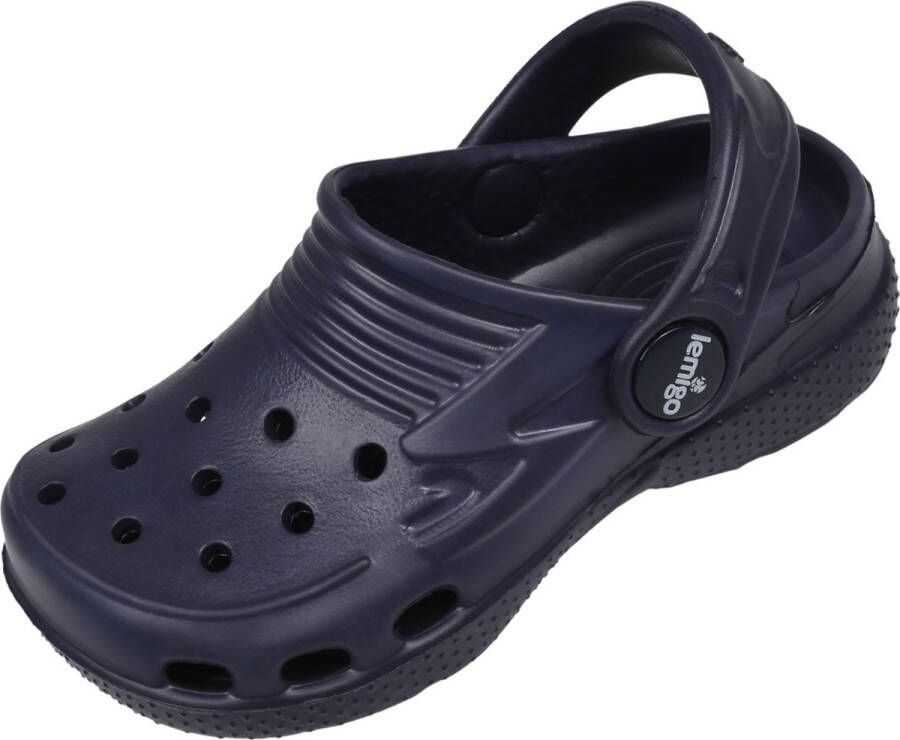 Lemigo marineblauwe gladde slippers voor kinderen - Foto 2