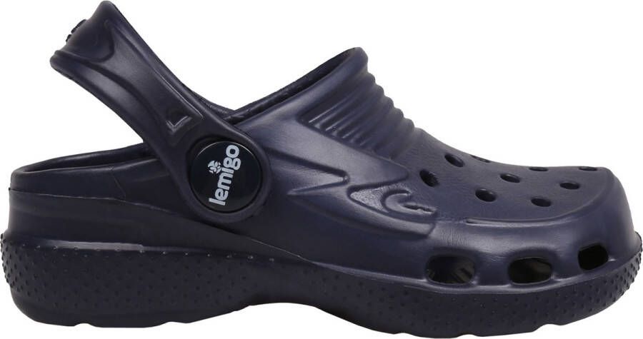 Lemigo marineblauwe gladde slippers voor kinderen - Foto 5