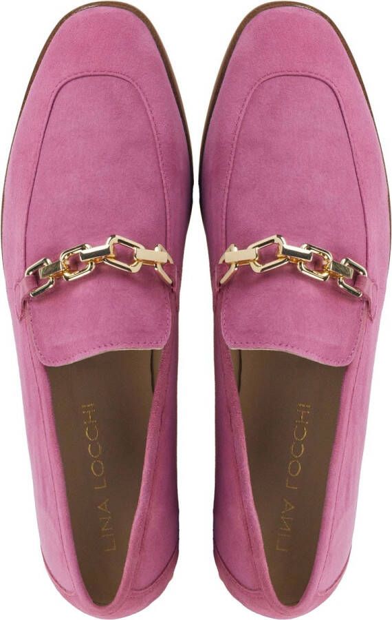 Lina Locchi Instappers Dames Instapschoenen Damesschoenen Suède L1260 Fuchsia