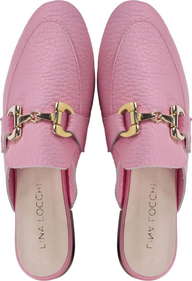 Lina Locchi Muiltjes Dames Sandalen Instappers Damesschoenen Leer L1273 Roze