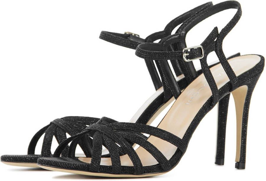 Lina Locchi Sandalen Dames Damesschoenen Leer Naaldhak hoogte L1122 Zwart