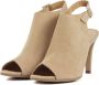 Lina Locchi Sandalen Dames Damesschoenen Suède Blokhak hoogte L1275 Beige - Thumbnail 4