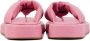 Lina Locchi Slippers Dames Sandalen Instappers Damesschoenen Leer Blokhak L1136 Roze - Thumbnail 2