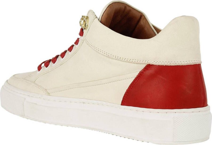 Linkkens Kobe sneaker mid top lace offwhite red - Foto 2