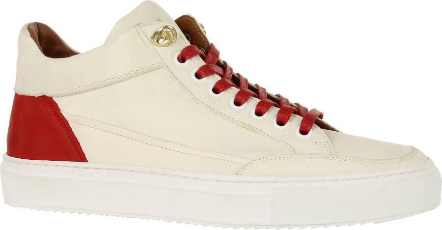 Linkkens Kobe sneaker mid top lace offwhite red - Foto 3