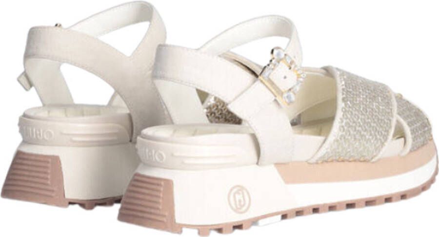 Liu Jo Dames Plateau Sandalen met pailetten Light Gold