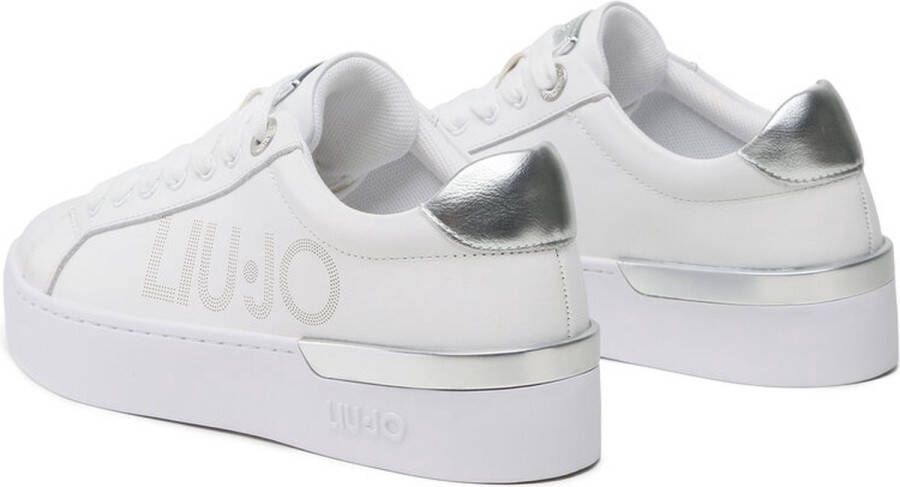 Liu-Jo LIUJO BA3025 Silvia 65 Sneakers en Cuir 04370 White Silver Taille