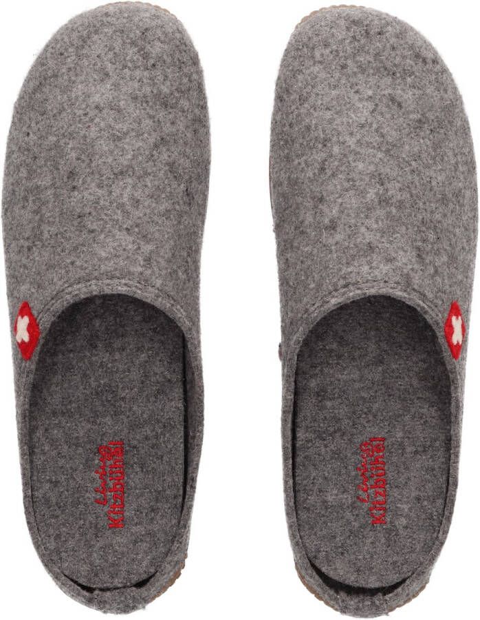Living Kitzbühel Pantoffels Schweizer Kreuz 3886 610 Grau Grijs Wolvilt LK38860610