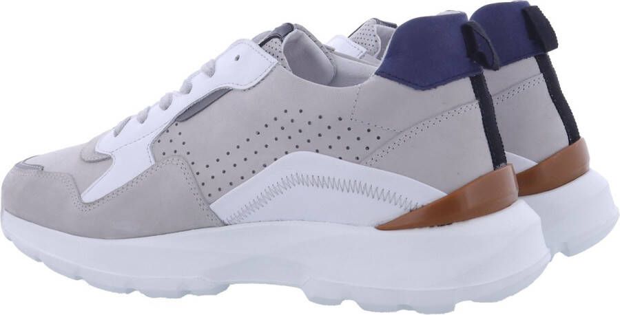 Livington Livingstone Madrid Sneaker Grijs Wit Nubuck Leer Wijdtemaat H