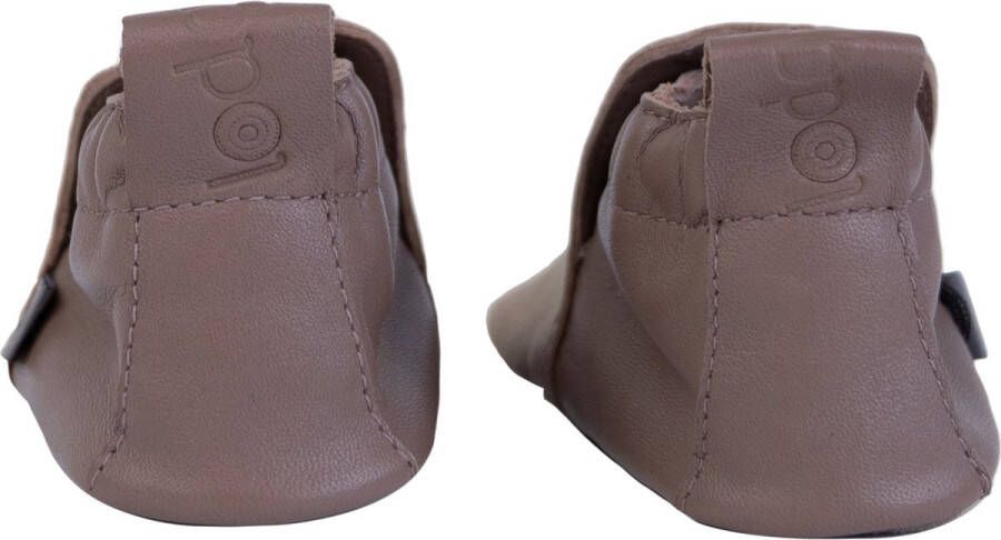 Lodger Baby Slofjes Bruin Stepper Leer Suede Buitenzool Eerste Slofjes Perfecte Pasvorm Stevig 3-6M