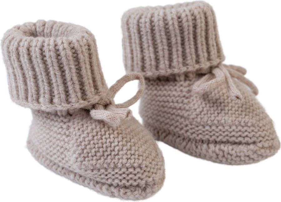 Lodger Baby Slofjes Gebreid 0-6M Beige Slipper Merinowol 100% Merinowol Fashionable - Foto 2