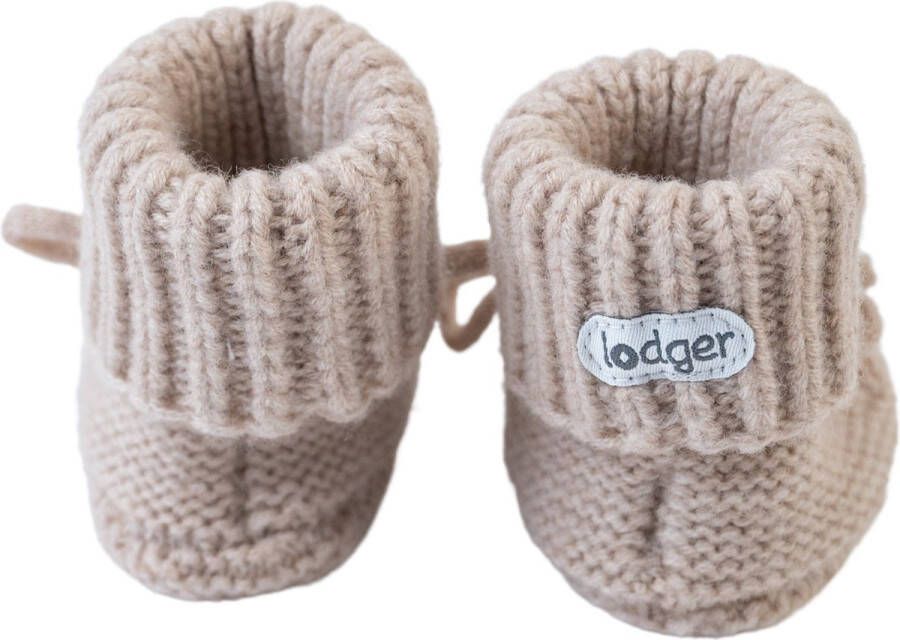 Lodger Baby Slofjes Gebreid 0-6M Beige Slipper Merinowol 100% Merinowol Fashionable - Foto 6