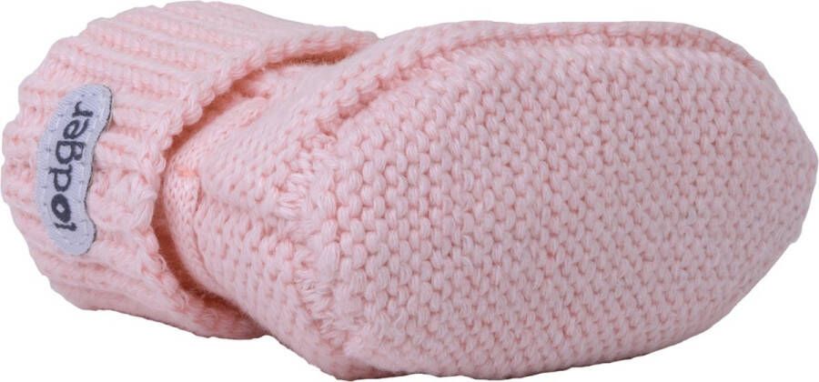 Lodger Katoenen Babyslofjes 0-6M Roze 100% Katoen Slipper Knit