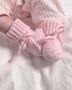 Lodger Katoenen Babyslofjes 0-6M Roze 100% Katoen Slipper Knit - Thumbnail 3