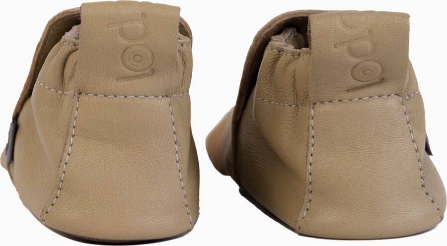 Lodger Leren babyslofjes Flexibele zool Beige